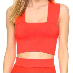 A.L.C. "Ali" cropped shirt top blouse in coral sunset